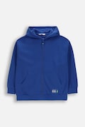 Dětská mikina Coccodrillo modrá barva, s kapucí, hladká, EVERYDAY BOY