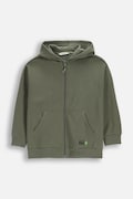 Dětská mikina Coccodrillo zelená barva, s kapucí, hladká, EVERYDAY BOY