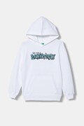United Colors of Benetton felpa con cappuccio per bambini in cotone bianco 3J68C205K