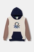 United Colors of Benetton felpa con cappuccio per bambini in cotone beige 3J68C205K