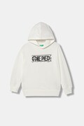 United Colors of Benetton bluza z kapturem dziecięca bawełniana beżowa 3J70C205N