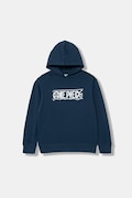 United Colors of Benetton bluza z kapturem dziecięca bawełniana granatowa 3J70C205N