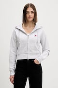 Tommy Jeans bluza bawełniana damska kolor szary z kapturem melanżowa DW0DW21976