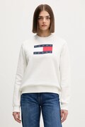 Tommy Jeans bluza bawełniana damska kolor beżowy z nadrukiem DW0DW22564