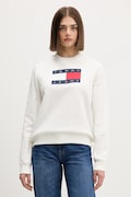 Tommy Jeans bluza bawełniana damska kolor beżowy z nadrukiem DW0DW22564