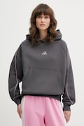 adidas bluza Stadium damska kolor szary z kapturem gładka KB4959