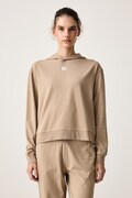HUGO bluza z kapturem damska z bawełną SIGNATURE_HOODIE beżowa 50556816