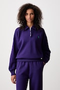 Polo Ralph Lauren mikina dámska s bavlnou fialová 211B18685