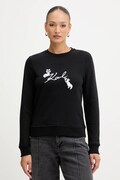 Karl Lagerfeld bluza IKON SIGNATURE damska kolor czarny z nadrukiem B1W20031