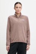 Sportovní mikina adidas TERREX dámská, hnědá barva, hladká, JM3119