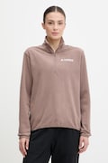 Sportovní mikina adidas TERREX dámská, hnědá barva, hladká, JM3119