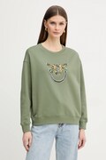 Pinko bluza bawełniana damska kolor zielony z aplikacją 100534 A33G