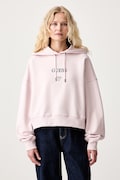Guess Jeans bluza z kapturem damska bawełniana różowa W6RQ00 K68I4