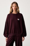American Vintage bluza damska z bawełną bordowa ATU03D