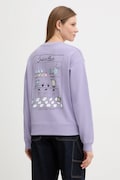 Marc O'Polo bluza bawełniana damska kolor fioletowy z nadrukiem 5000010957