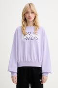 Just Cavalli bluza bawełniana damska kolor fioletowy z nadrukiem 80PAIT09 CF500