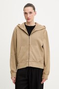 G-Star bluza bawełniana Washed hdd zip relaxed damska kolor beżowy z kapturem gładka D28754-D969