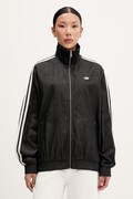 adidas Originals μπλούζα με κουμπιά γυναικεία βαμβακερή Μαύρη KW8758