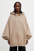 Rick Owens DRKSHDW Hun dukserica s kapuljačom od pamuka za žene bež DS01F4232.FP
