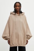 Rick Owens DRKSHDW Hun felpa con cappuccio in cotone da donna beige DS01F4232.FP