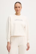 Armani Exchange bluza damska kolor beżowy z nadrukiem XW002049 AF21298