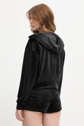 Juicy Couture μπλούζα με κουκούλα γυναικεία βελούδινη ICCLE HOODIE μαύρη JCWAS126304