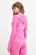 Juicy Couture bluza rozpinana damska z bawełną OOLA HOODIE różowa JCWAS126306