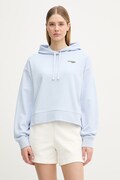 Lacoste bluza z kapturem damska z bawełną niebieska SF7607