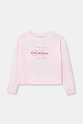 Calvin Klein Jeans bluza bawełniana dziecięca kolor różowy z aplikacją IG0IG03075