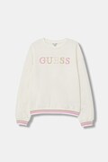 Guess hanorac de bumbac pentru copii culoarea bej, cu imprimeu, J6RQ01 KAD74