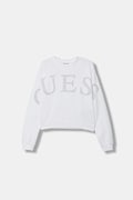 Guess felpa per bambini in cotone bianca