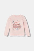 Guess bluza bawełniana dziecięca kolor różowy z aplikacją K6RQ03 KAD74