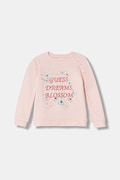 Guess bluza bawełniana dziecięca kolor różowy z aplikacją K6RQ03 KAD74