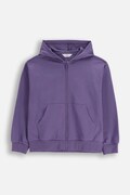 Detská mikina Coccodrillo fialová farba, s kapucňou, jednofarebná, EVERYDAY GIRL