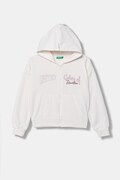 United Colors of Benetton bluza rozpinana z kapturem dziecięca bawełniana beżowa 3J68C505X