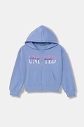 United Colors of Benetton bluza rozpinana z kapturem dziecięca bawełniana niebieska 3J68C505X