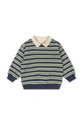 Konges Sløjd bluza bawełniana dziecięca SPOTTY LS POLO GOTS kolor granatowy wzorzysta KS104433