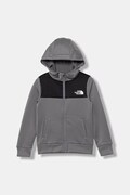 The North Face mikina na zips s kapucňou detská TEEN REAXION FZ HOODIE sivá NF0A8EB60UZ1