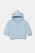United Colors of Benetton bluza dziecięca kolor niebieski z kapturem gładka 35FNA501U