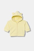 United Colors of Benetton bluza dziecięca kolor żółty z kapturem gładka 35FNA501U