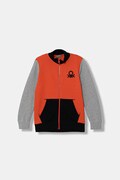 United Colors of Benetton bluza rozpinana z kapturem dziecięca bawełniana pomarańczowa 3J68C501B