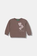 United Colors of Benetton detská bavlnená mikina hnedá farba 3J68G10M3