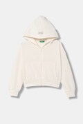 United Colors of Benetton hanorac cu fermoar pentru copii din bumbac bej 3NBMC505Y