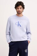 Calvin Klein Jeans felpa in cotone uomo colore blu con applicazione LV04RD242G