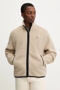 Tommy Jeans dukserica na zakopčavanje za muškarce s flisom bež DM0DM22345