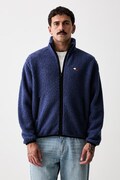 Tommy Jeans суичър с цип мъжки от полар син DM0DM22345