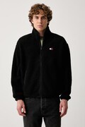 Tommy Jeans rozepínací mikina pánská fleecová černá DM0DM22345