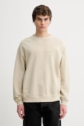 Tommy Jeans felpa in cotone uomo colore beige con applicazione DM0DM22363