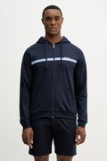 BOSS bluza bawełniana Authentic Jacket H męska kolor granatowy z kapturem z nadrukiem 50554785