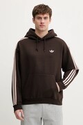 Μπλούζα adidas Originals Adicolor χρώμα: καφέ, με κουκούλα, KE0880